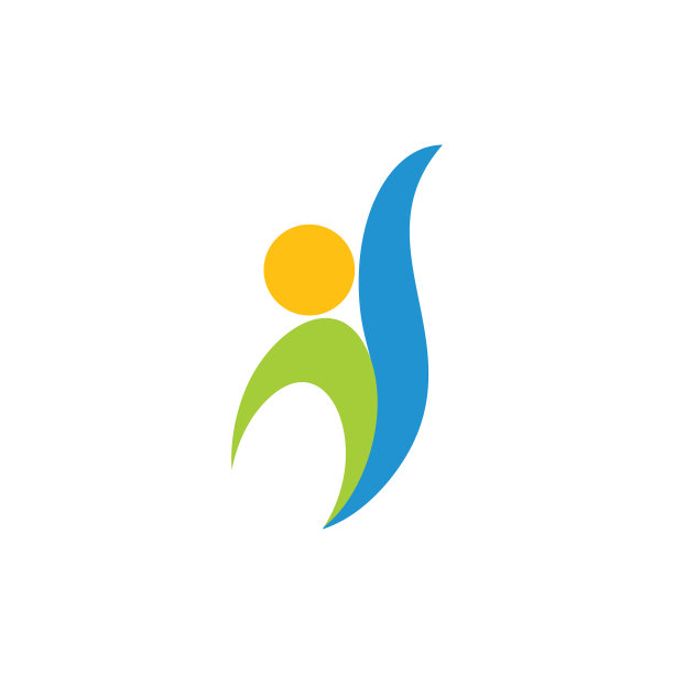 抽象健康人曲线简单的标志图片下载