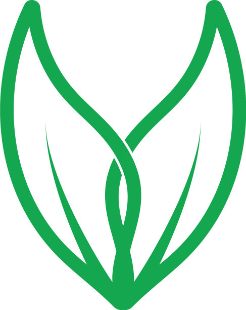 字母v连接叶曲线标志图片下载