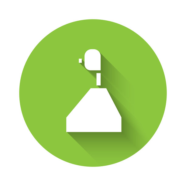 白色变速杆图标孤立与长影子图片下载