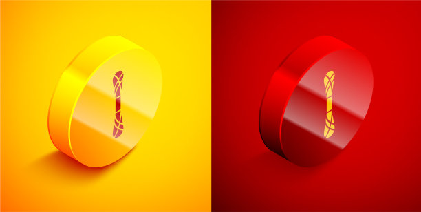 等距纱线图标隔离在橙色和红色上图片下载