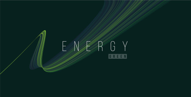 抽象设计元素绿色能源线图片下载