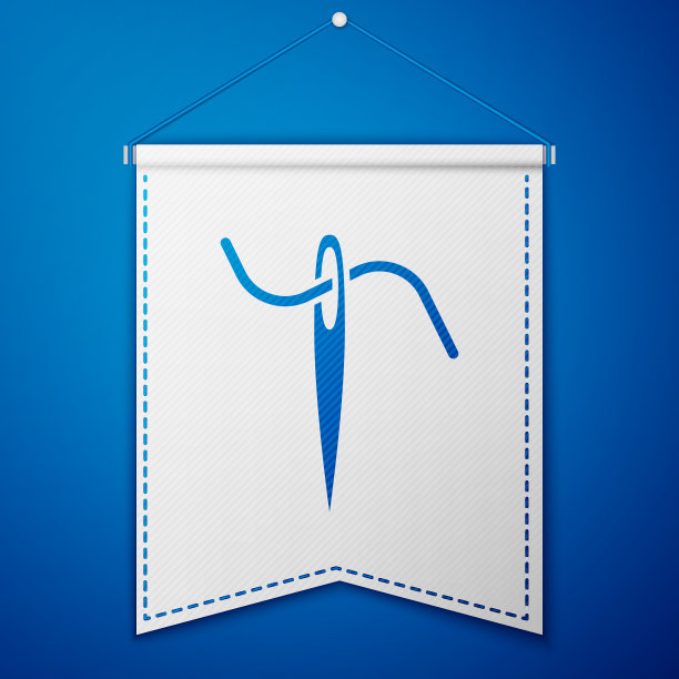 缝纫用蓝针，线标隔离图片下载