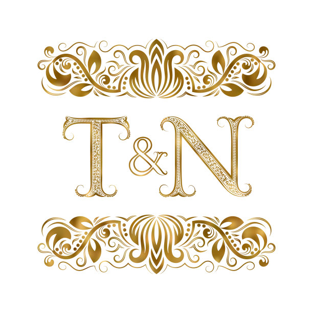 T和n复古首字母标志符号字母图片下载