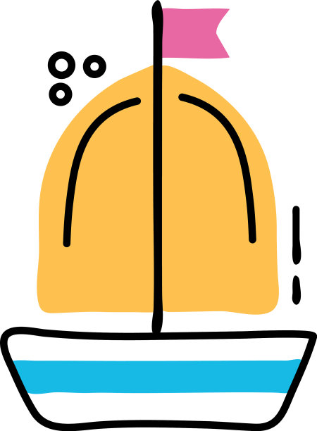 帆船船线和填充样式图标图片下载