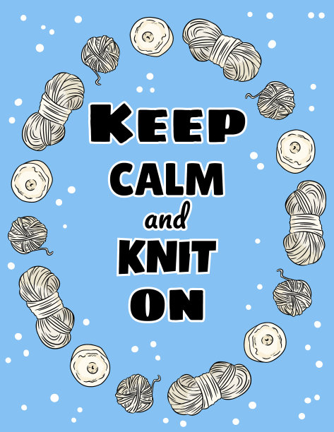 保持冷静，用明信片棉纱和图片下载