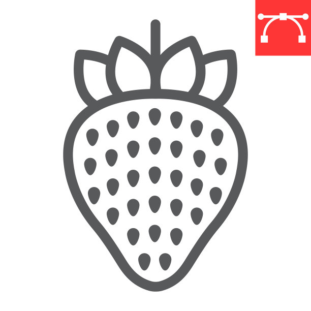 草莓系列图标食品和生酮饮食浆果图片下载