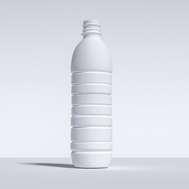 白色的塑料瓶子。抽象形象的白色绘画瓶，孤立的白色。3d软件创建图片下载