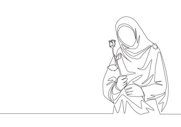 单线连续画年轻快乐图片下载