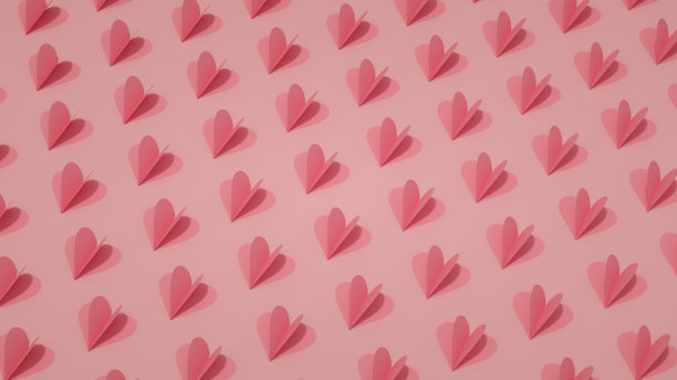 3D心形背景，情人节概念图片下载