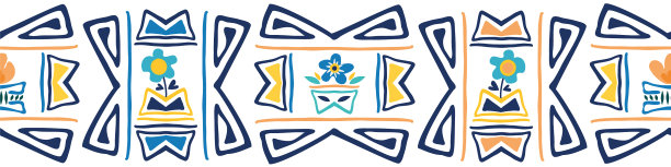 阿兹特克风格无缝边界与勿忘我图片下载