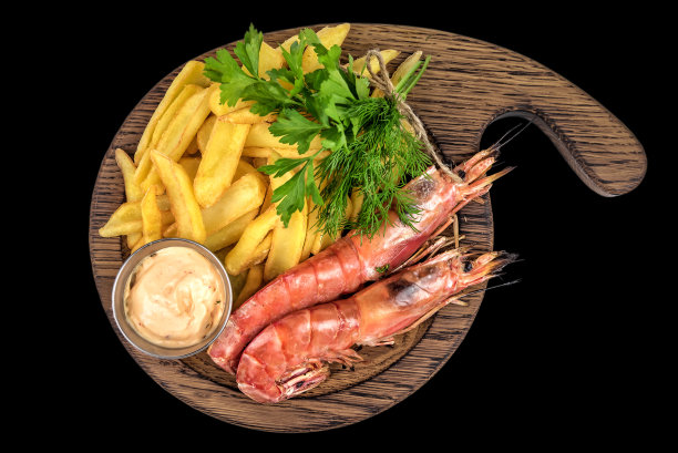 虾在黑色图片下载