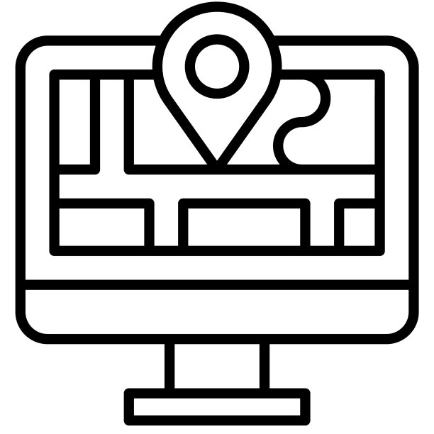 地图和定位远程办公图标图片下载