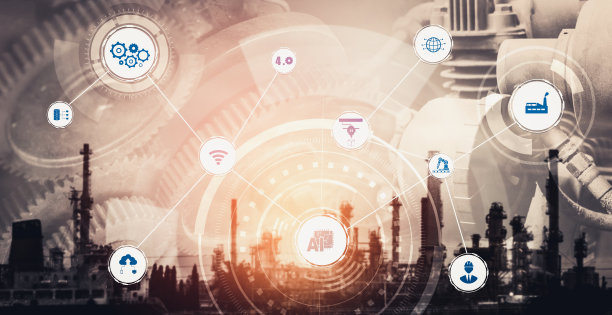 工业4.0技术概念——第四次工业革命的智能工厂图片下载