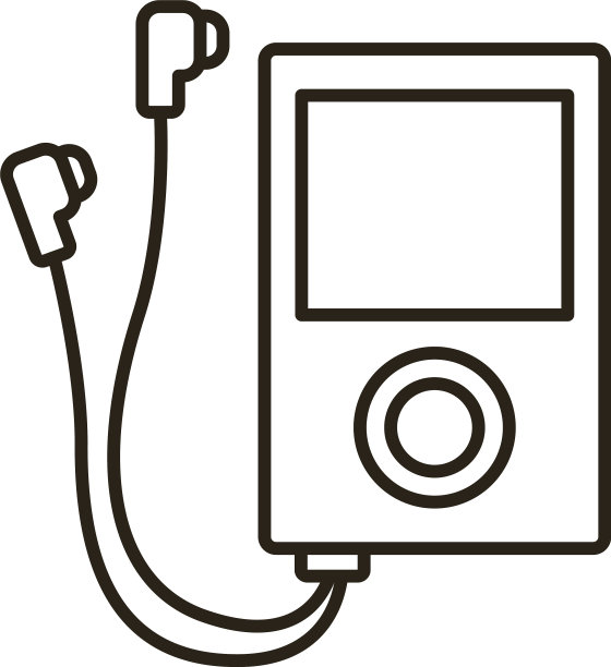 MP3音乐播放器设备线性风格图标图片下载
