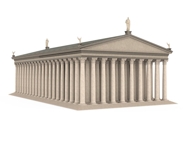 希腊神庙孤立图片下载