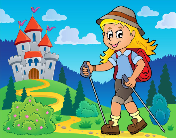 女性徒步旅行者主题形象3图片下载