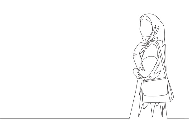 一字一句画着年轻快乐的穆斯林图片下载