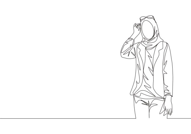 单线连续画年轻快乐图片下载