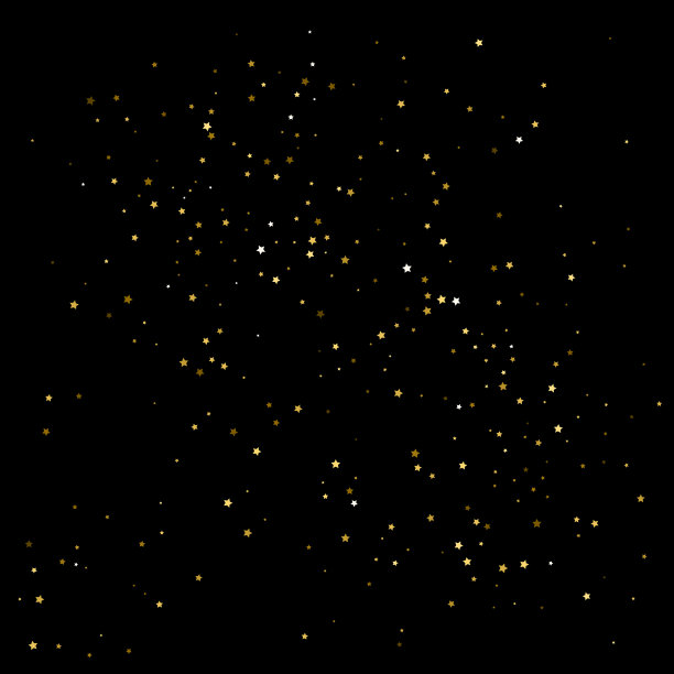 金色星星五彩纸屑庆祝节日装饰图片下载