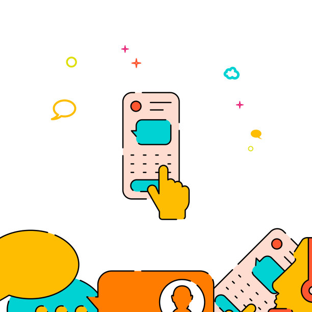 智能手机短信填充线图标，简单说明图片下载