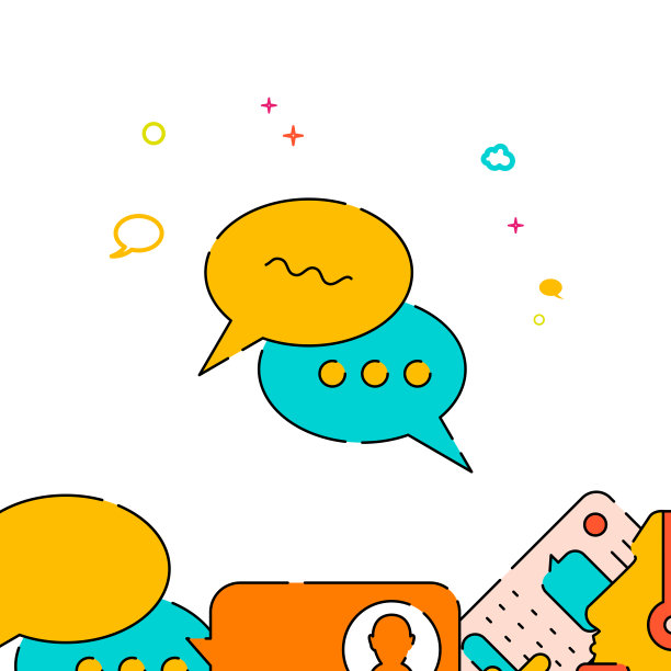 圆形聊天气泡填充线图标，简单的插图图片下载