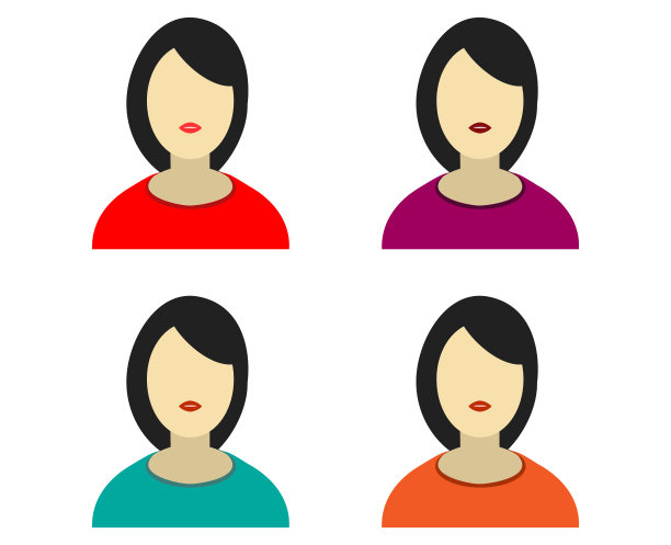 穿着不同颜色衣服的女人化身图片下载