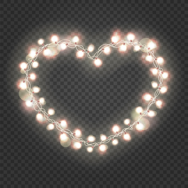 把灯串成心形图片下载