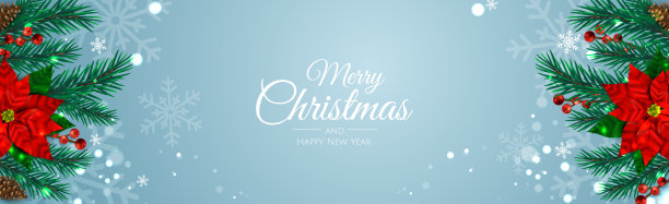 圣诞节的旗帜。背景圣诞物体从上面看。圣诞快乐，新年快乐图片下载