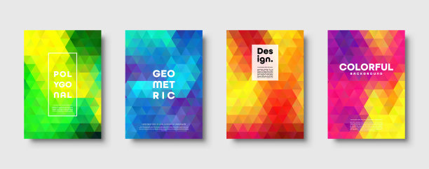 三角形多边形抽象背景。彩色梯度设计。低聚形状横幅。矢量图图片下载