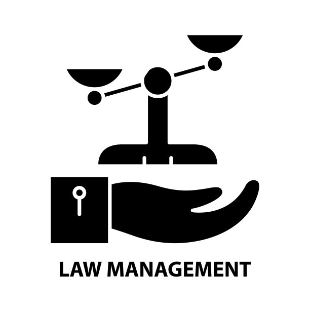 法律管理图标，黑色矢量符号可编辑笔画，概念说明图片下载