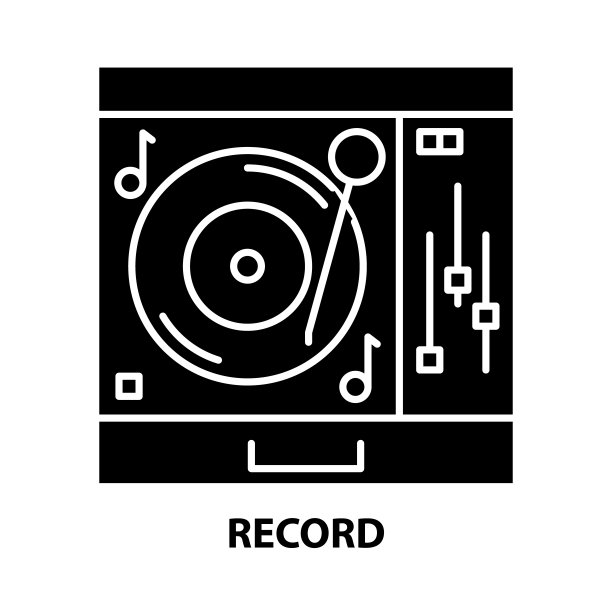 记录图标，黑色矢量符号可编辑笔画，概念说明图片下载