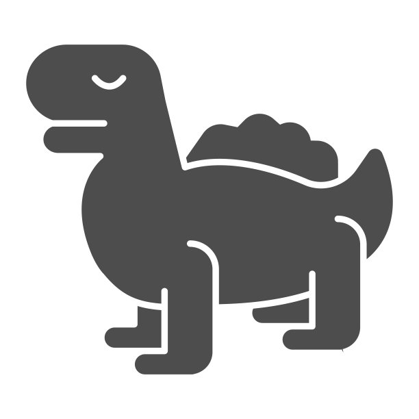 恐龙固体图标，儿童玩具概念，白色背景上的霸王龙爬行动物标志，轮廓恐龙玩具图标在字形风格的移动概念和网页设计。矢量图形。图片下载