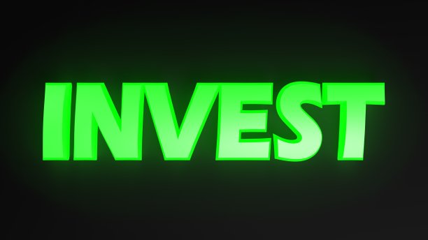 投资绿色照明写在黑色的背景- 3D渲染插图图片下载