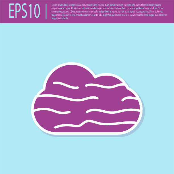 复古的紫色雾和云图标隔离图片下载