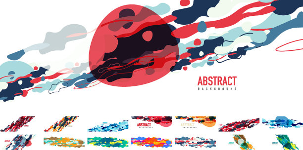 设置时尚的液体风格形状的抽象设计图片下载