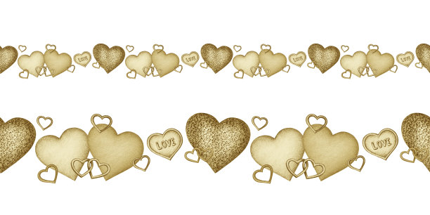 镶边用金色的心图片下载