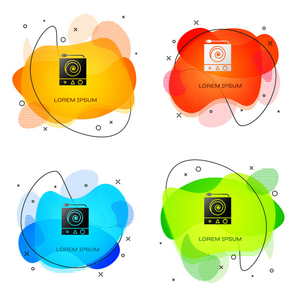 黑色电炉图标孤立在白色上图片下载