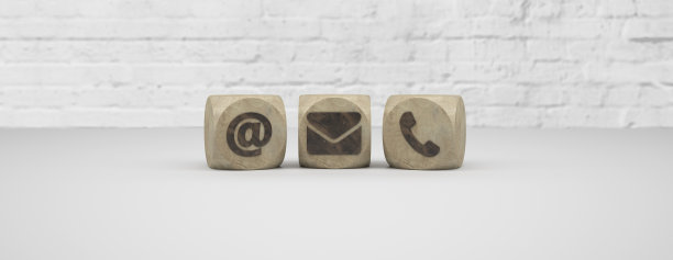 抽象的接触图标立方体在背景前面图片下载