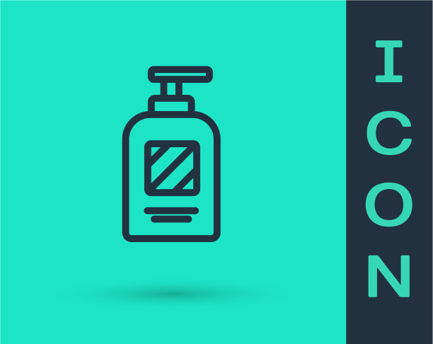 黑线瓶洗发水图标隔离上图片下载