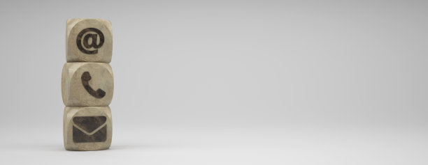 抽象的接触图标立方体在背景前面图片下载