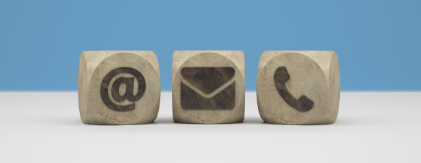 抽象的接触图标立方体在背景前面图片下载