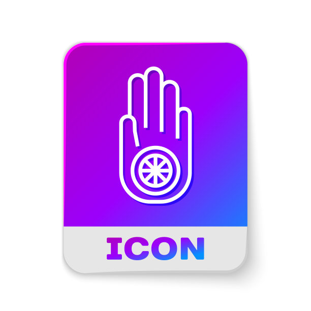 白线象征耆那教或耆那教达摩标志图片下载