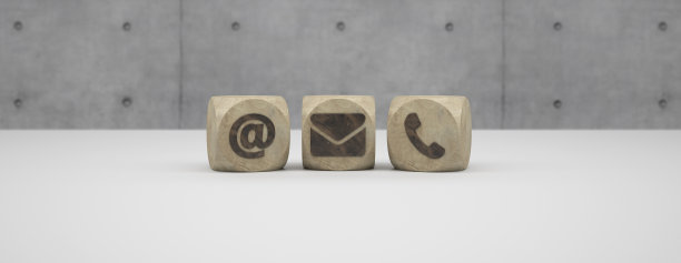 抽象的接触图标立方体在背景前面图片下载