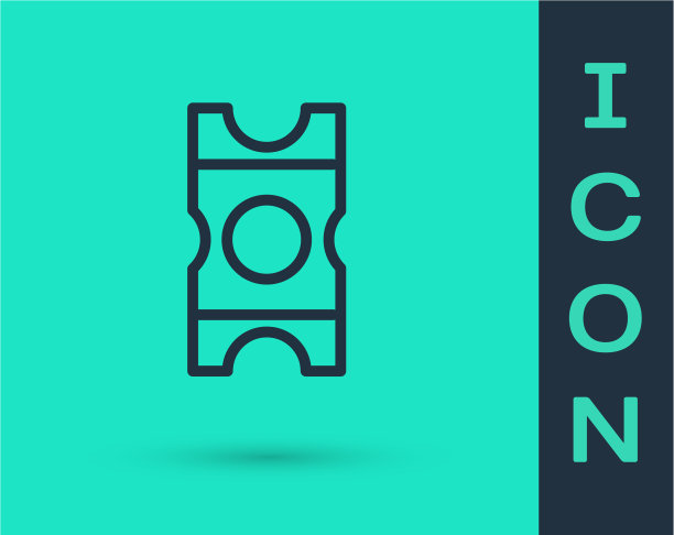 优惠券图标被隔离在绿色的黑线上图片下载