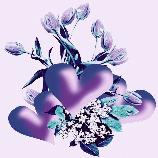 情人节花束，艺术模板。图片下载