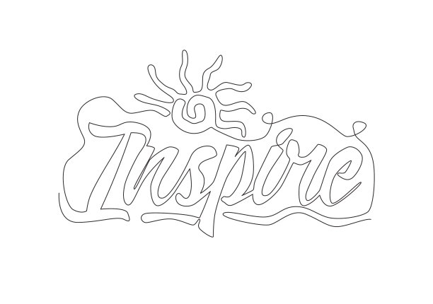 单线画可爱又鼓舞人心图片下载