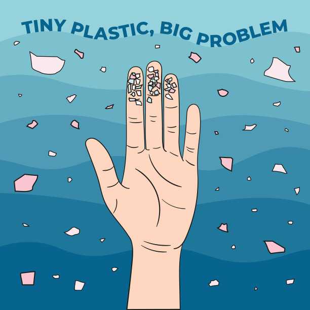 手指上有微珠。塑料垃圾管理不当导致水中的微塑料图片下载