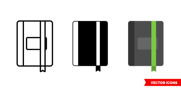 画册图标3种类型孤立符号图片下载