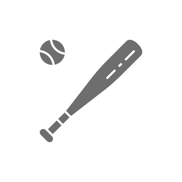 矢量棒球棒和球灰色图标。图片下载