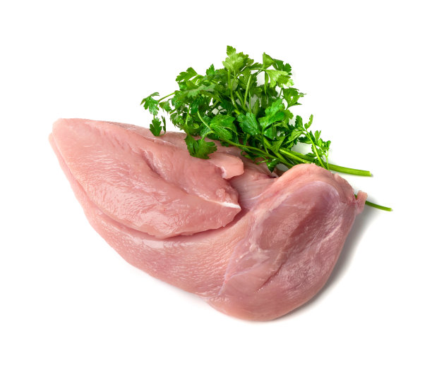 新鲜生火鸡柳胸脯肉分离图片下载